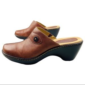 Bjorndal Zorba Brown Leather Mules Clogs